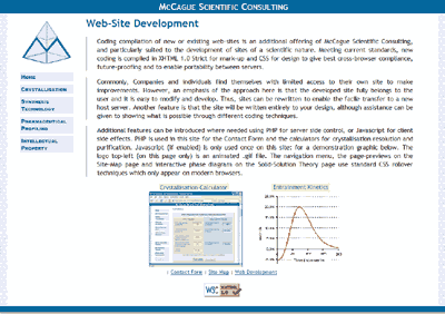 web development page
